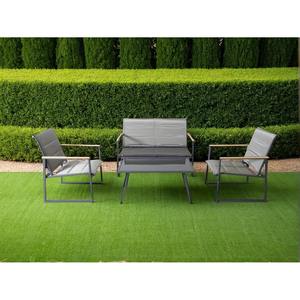 Salon de jardin en métal anthracite et textilène - Product Image 1