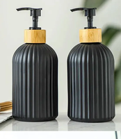 Distributeur de savon en verre coloré personnalisé en gros bouteille en verre de savon liquide pour le lavage des mains bouteille en verre de 330ml