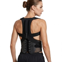 MKS Correcteur de posture unisexe en coton doux à 100 % avec système de poulies, ceinture de soutien lombaire réglable pour le dos et correction de la cyphose