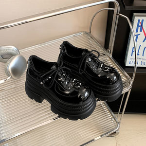 WETKISS Chaussures plateforme gothiques en cuir noir pour femme, style punk à clous, Oxford robustes, Y2K Lolita Creepers, escarpins plateforme pour femme - Product Image 3