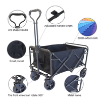 Nouvelle charrette pliante multifonctionnelle légère en tissu Oxford 600D pour le camping, le jardin et le rangement