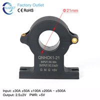 Sensor de Corriente de Efecto Hall QNHCK1-21 50A 100A 200A 300A Ct Tipo Abierto Transductor de Corriente CC Transformador de Corriente de Núcleo Dividido 2.5±2V