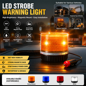 Feux stroboscopiques LED magnétiques puissants pour toit, haute luminosité, clignotants, alimentés par allume-cigare, balise d'avertissement pour travaux routiers - Product Image 5