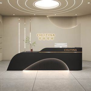 Office Building Hotel <strong>Reception</strong> Cashier Salon Beauty Salon <strong>Reception</strong> Modern Custom Office Furniture Oficina Escritorio - Product Image 2