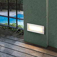 Lumière encastrée pour marches d'extérieur Fulidi PC2507-LED, IP65, étanche, en matériau PC, pour escalier, mur, coin