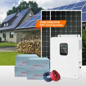 Off Grid10000 Watt sistema solare 1KW 3KW 5KW sistema di batterie per pannelli solari in silicone per la casa