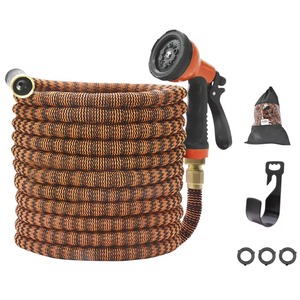 Tuyau d'arrosage extensible avec raccords en laiton massif, buse de pulvérisation 7 fonctions, enroulable et anti-corrosion – Fournisseur direct usine - Product Image 1