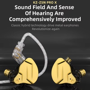KZ ZSN Pro X IEM moniteur intra-auriculaire avec casque intra-auriculaire hybride à double pilote avec câble détachable HiFi <span class=keywords><strong>filaire</strong></span> KZ écouteurs écouteurs - Product Image 2