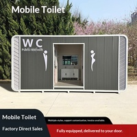 Toilettes mobiles pour sites touristiques, toilettes écologiques pour la communauté en plein air, toilettes écologiques de luxe pour les parcs publics, salle de bain en métal
