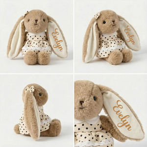 Uionen Lapin en peluche personnalisé avec nœud en fil, décoration de maison, cadeau de Pâques, d'anniversaire ou de baby shower pour enfants et filles - Product Image 3