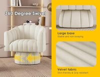 Ensemble de chaises d'appoint à baril pivotant à 360 ° moderne du milieu du siècle canapé en tissu de velours moelleux simple pour la maison salon chambre 2 sièges