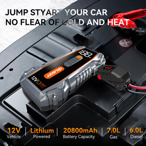 Умное пусковое устройство 1800А пиковый ток 20800мАч быстрая зарядка LED-фонарь для мотоциклов, автомобилей, грузовиков с ЖК-экраном, литиевая батарея - Product Image 5