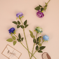 Künstliche Seide Rose Single Stem Tabletop Blumen arrangement Hochzeits dekoration Handmade Long Lasting 3-5 Jahre anpassbar