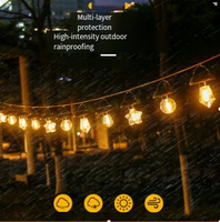 Lampe suspendue vintage à diode électroluminescente Edison solaire, corps en ABS+PET, étanche IP65, éclairage d'urgence pour jardin extérieur, camping
