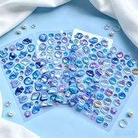 Autocollants en résine océanique dégradé bleu-violet transfrontaliers, transparents en cristal 3D, modernes et simples, pour projets DIY, agendas, cartes et téléphones