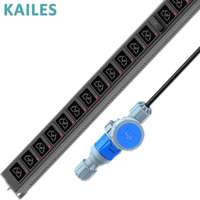 KAILES (KLS) Série PDU Basique 32A Monophasé 24 Bits C39 AC Vertical en Tôle Noire – Racks de Distribution d'Énergie Économiseurs d'Espace