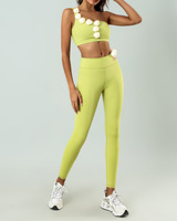 Mode été décontracté Gym sport femmes vêtements 2 pièces une épaule fleur Yoga soutien-gorge Push up Leggings ensembles deux pièces ensembles de gymnastique
