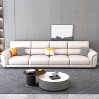 Canapé en cuir véritable moderne de Style nordique couche de tête de peau de vache à rangée droite conception Simple pour salon ou appartement de gymnastique