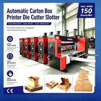 Machine d'impression flexographique 3 couleurs à alimentation par le bord avant haute vitesse, avec découpe et rainurage, pour la production de cartons ondulés