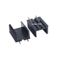 Dissipateur thermique en aluminium anodisé noir avec broches étainées pour soudure, compatible TO-220, TO-218, TO-247, TO-264