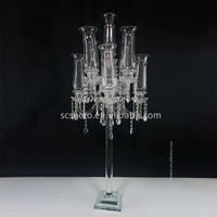 Lustre en cristal fait main à 9 bras Hurricane pour mariages et lieux de réception de Noël, banquet de luxe