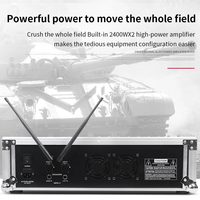 GT12M Équipement de sonorisation professionnel/amplificateurs/haut-parleur 2400W * 2 Amplificateur mélangeur haute puissance Mélangeur audio avec 2 microphones