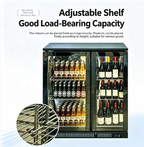 Refrigerador Premium Bajo Mostrador con 3 Puertas de Vidrio, Enfriador de Bebidas Negro para Cafetería, Discoteca, con Luz LED - Product Image 4