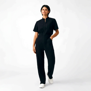 Custom Women's <b>Nursing</b> <b>Uniform</b> Scrub Set Spandex/Polyester Twill Fabric Needle Detection Seamless Fusing for Hospital - Product Image 1