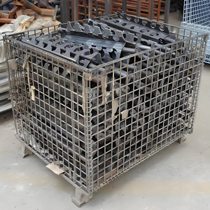 Cages en fil de fer pliables de gestion d'entrepôt efficaces personnalisées Boîtes de rangement en métal Cages de stockage empilables en vente - Product Image 6