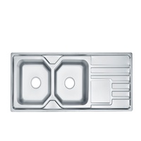 Vente en gros Évier de cuisine de calibre 16 en acier inoxydable 304 Évier de cuisine à double bols sous plan avec grand égouttoir Fournisseur OEM
