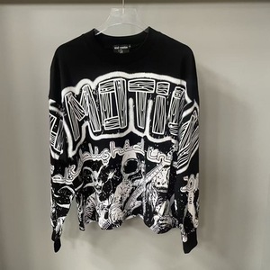 T-shirt à manches longues décontracté et ample pour hommes et femmes, imprimé extraterrestre rétro américain, tendance MIXED EMOTION - Product Image 5