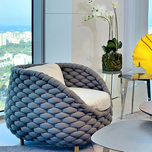 Ngoài Trời Đồ Nội Thất Sân Vườn Bắc Âu Được Thiết Kế Dây thừng Góc Top Bán Patio Sofa Đồ Nội Thất Ngoài Trời Sofa Set - Product Image 4