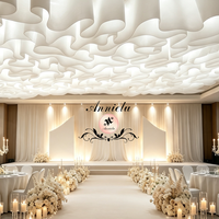 ANNIELU Rideau en papier texturé 3D, décoration de plafond pour mariage, rideaux suspendus pour hôtel, salle de banquet, événement