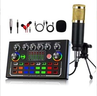 Équipement de karaoké carte son ensemble de mélangeur changeur de voix avec interface de microphone à condensateur Audio Studio carte son externe