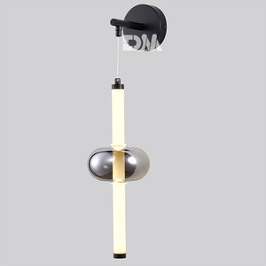 Appliques murales d'intérieur minimalistes nordiques <span class=keywords><strong>Suspension</strong></span> <span class=keywords><strong>en</strong></span> <span class=keywords><strong>verre</strong></span> de fer pour hôtels et maison forme longue lumière blanche chaude décoration moderne suspendue - Product Image 2