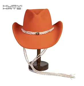 2023 Новая модная Западная шляпа для женщин ковбойская шляпа с австралийской чистой шерстяной фетровой шляпы ковбойские низкие MOQ