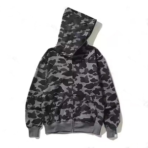 Sudadera con Capucha y Cremallera Completa de Alta Calidad 2026 Bapees Camuflaje Tiburón, de Algodón, para Hombre, Mujer, Unisex, Estilo Urbano - Product Image 6
