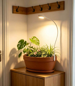 Lampe de culture LED à clipser 4,5W avec fonction de minuterie et mémoire, s'adapte à tout le cycle de croissance des plantes, machine légère et compacte - Product Image 1