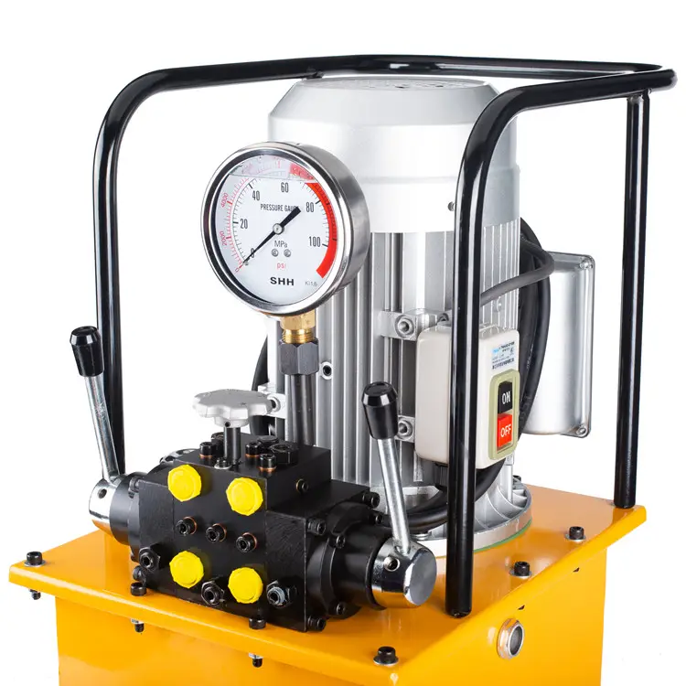 Pompe électrique légère haute pression, haute puissance à quatre voies, en acier 32 pompe hydraulique, en bois jaune, 1 ensemble