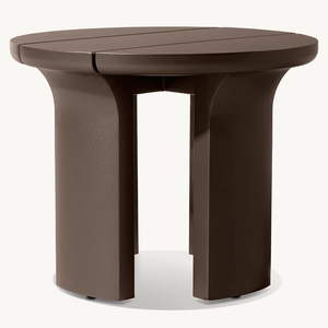 Tavolino Rotondo in Alluminio RH Lagos, Base Cilindrica Grigio Bronzo Scuro, Arredamento Moderno Durevole per Soggiorno, Interno ed Esterno - Product Image 2
