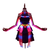 Costumes LED pour filles, robe lumineuse arc-en-ciel, tenues de rave, vêtements de fête, vêtements de danse en boîte de nuit, cosplay, anime, vêtements de danse lumineux Tron