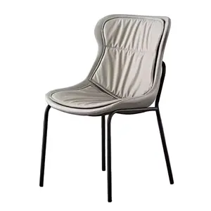 İtalyan çarpışma renk tasarımı minimalist çift katmanlı döşemeli yemek sandalyesi otel ziyafet sandalye