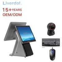 Terminal Punto de Venta Todo en Uno Liverdol de 15.6 Pulgadas con Pantalla Táctil, Sistema Windows, Caja Registradora, Impresora Térmica Integrada de 80 mm, Automática