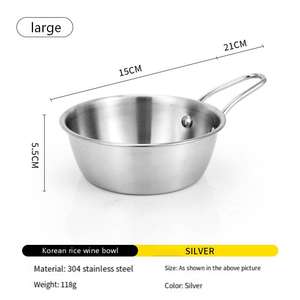ชามข้าวสแตนเลส 304 พร้อมที่จับสำหรับตั้งแคมป์กลางแจ้งเดินป่าแก้วเดินทางทนทานทนความร้อนภาชนะใส่เครื่องดื่มแบบพกพา - Product Image 2
