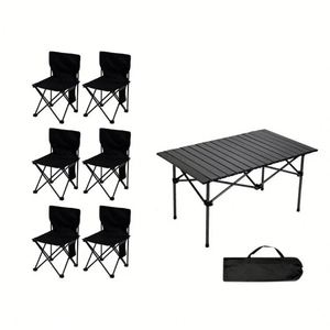 Ensemble de chaise et de table pliantes multifonctionnelles, portables, pour le camping, le plein air et les pique-niques - Product Image 1