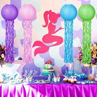 Lanternes en papier en forme de méduse sirène pour le Nouvel An chinois, Thanksgiving, la remise des diplômes, les décorations de fête marine, les lanternes suspendues pour anniversaire