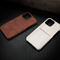 Funda de Teléfono de Piel Sintética de Cordero con Tacto de Piel para iPhone 18 Pro Max, Funda de Teléfono Simple y Ejecutiva para iPhone 17 16 15 14 13 con Ranura para Tarjetas