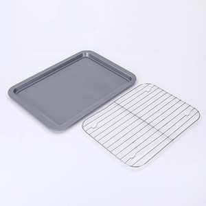 Rectangular Shallow Baking Tray With Rack Space Gray For Bread Cake Pizza <b>Cookies</b> Baking <b>Tools</b> - Product Image 2