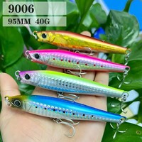 Nouvelles leurres de pêche Minnow de grande taille 38g 95mm artificielles pour la pêche au bar en mer à longue distance