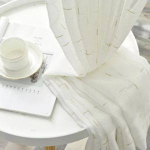 Venta directa de fábrica Tela de cortina de gasa de estilo liso con patrón teñido de hilo para revestimientos de ventanas y <span class=keywords><strong>persianas</strong></span> de sala de estar - Product Image 3